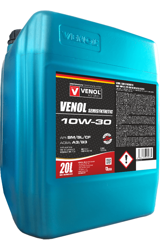 OLEJ_SILNIKOWY_VENOL SEMISYNTHETIC SM SL CF 10W30_20L